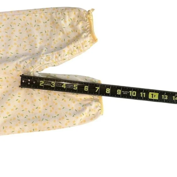 Babyworks Baby Girls Yellow Floral Bear Smocked Romper Jumpsuit 6-9M - Picture 3 of 7